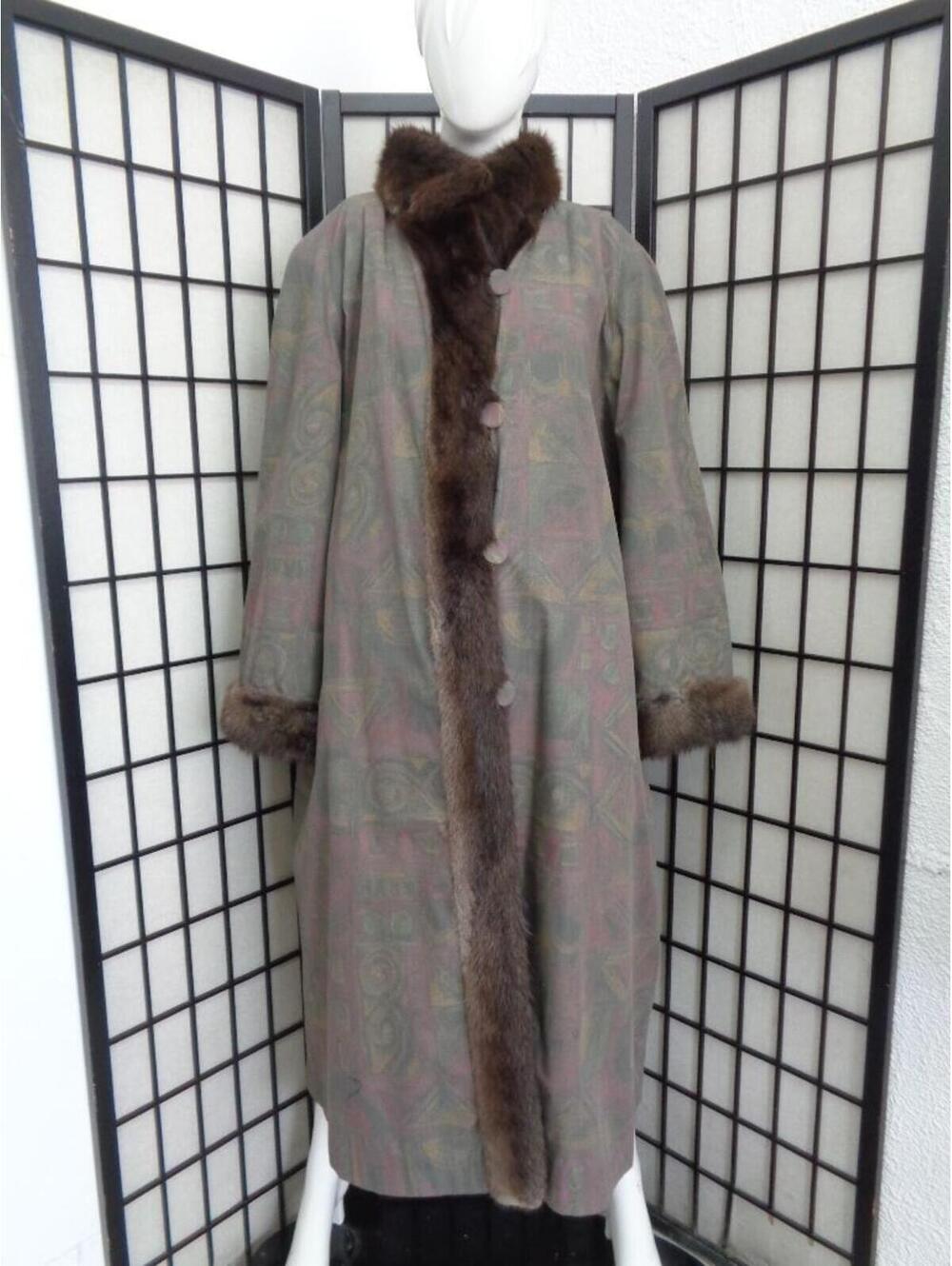 EXCELLENT SHEARED MUSKRAT FUR REVERSIBLE COAT JACKET WOMEN WOMAN SIZE 18-20 3XL
